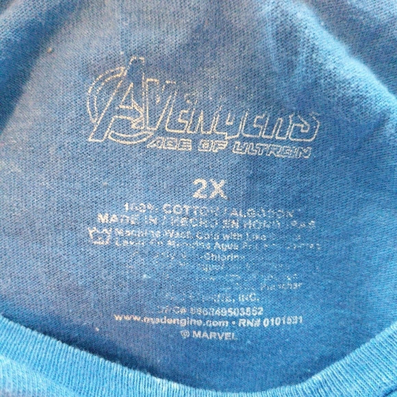 Marvel Men's Blue Avengers Captain America Graphic Tee Shirt Size 2X - Picture 7 of 7